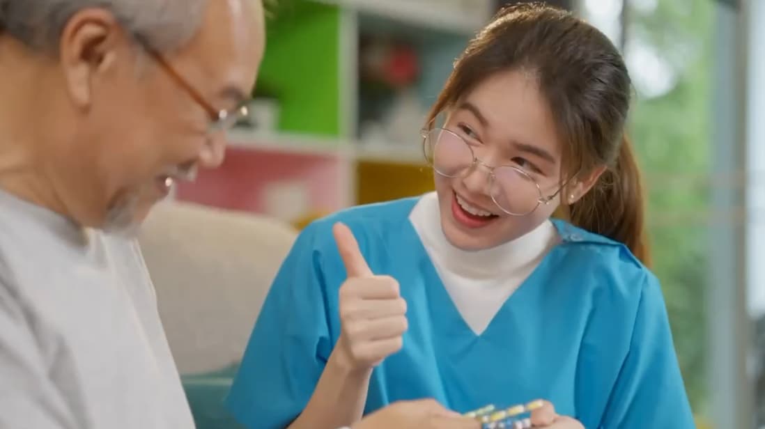 Vietnamese family caring for elderly members with traditional values