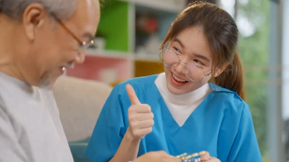 Vietnamese family caring for elderly members with traditional values
